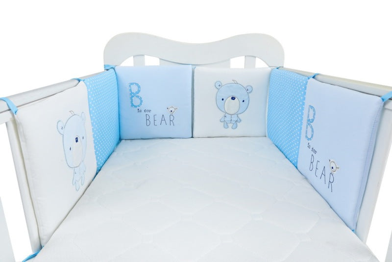 tour de lit bleu ours