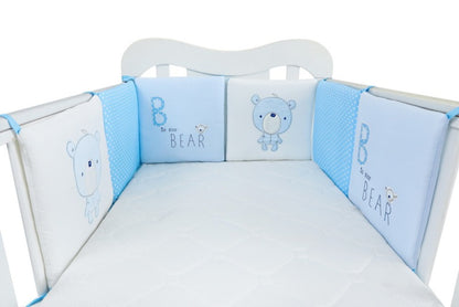 tour de lit bleu ours