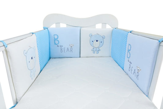 tour de lit bleu ours