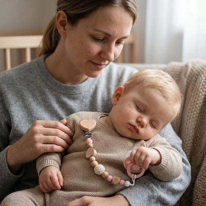 bébé dort avec Attache tetine