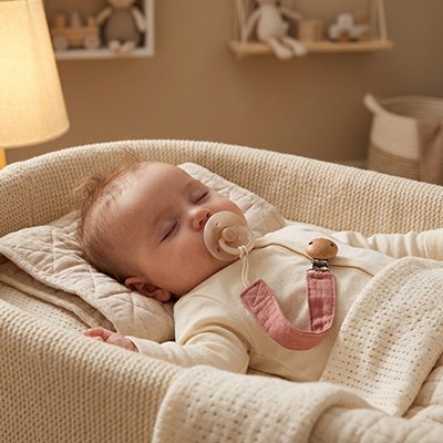 bébé dort et Attache tétine porter sur ces vêtements