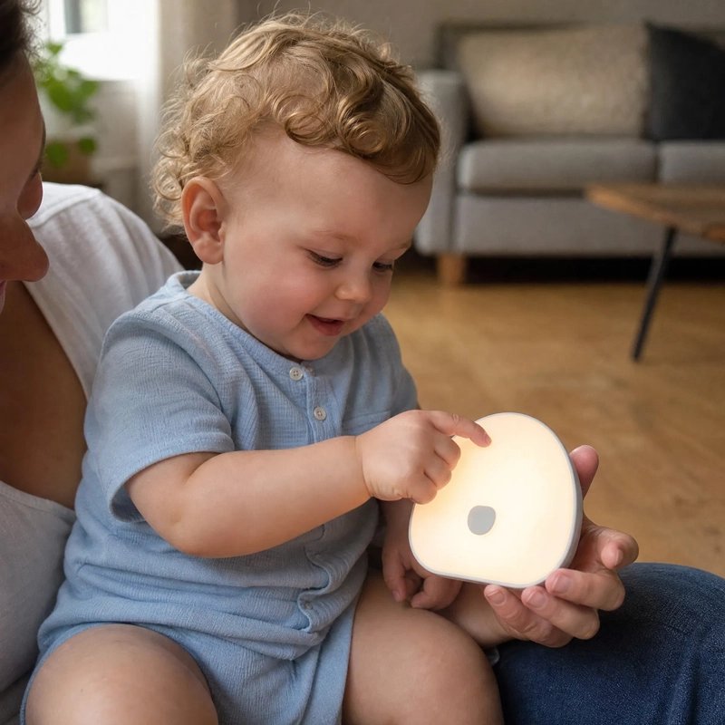 bébé joue avec Veilleuse bruit blanc