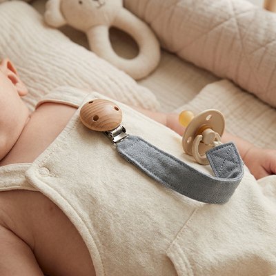 bébé porte Attache tétine bleu