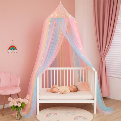 Ciel de lit bébé arc en ciel