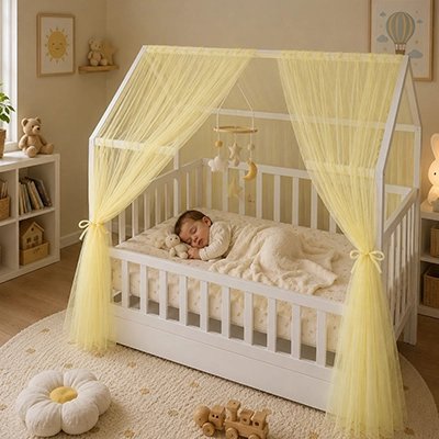 Ciel de lit enfant jaune