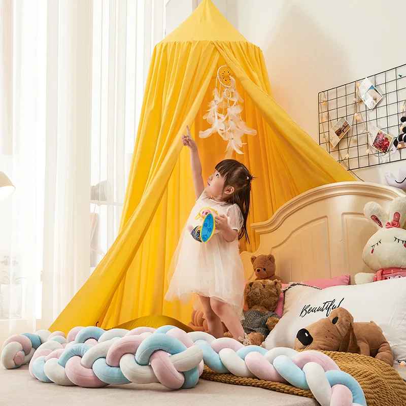 ciel de lit bébé cabane jaune