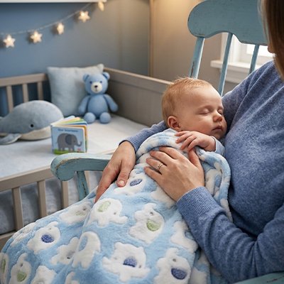 Couverture bébé bleu