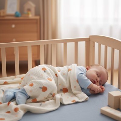 Couverture bébé pêche