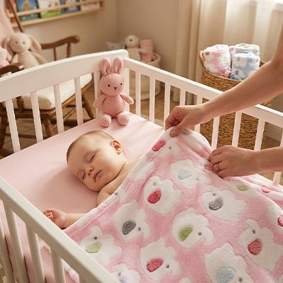 Couverture bébé rose
