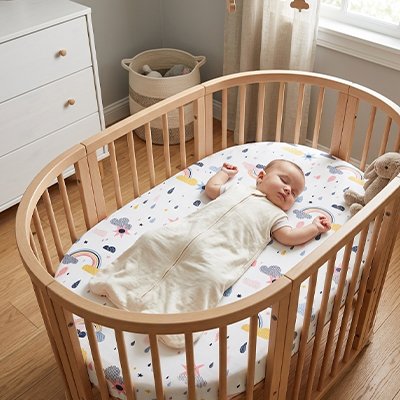 Drap housse lit bebe doux