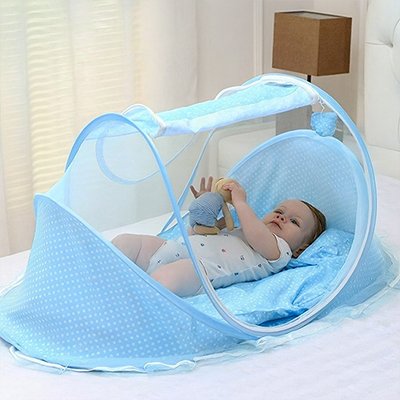 Lit moustiquaire bebe bleu