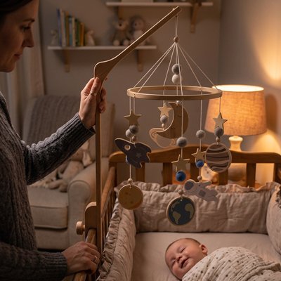 Mobile bebe en bois