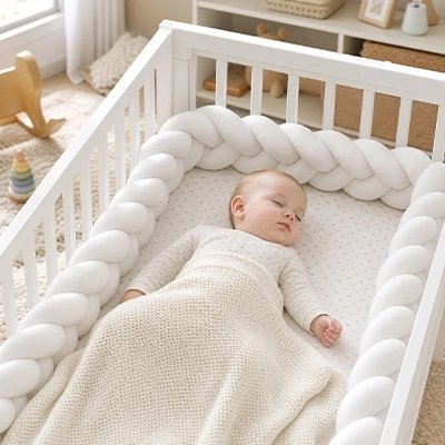 Tour de lit bébé tressé