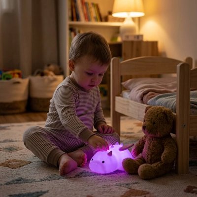 Veilleuse bébé mauve